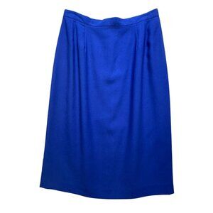 Vintage Womens Formal Straight Pencil Skirt Size 12 Blue Officewear Preppy